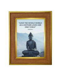 Lord buddha Photo Frame  10x14 Inches-Brown Wooden Frame for Home , Office & Temple Decoration and Gifting