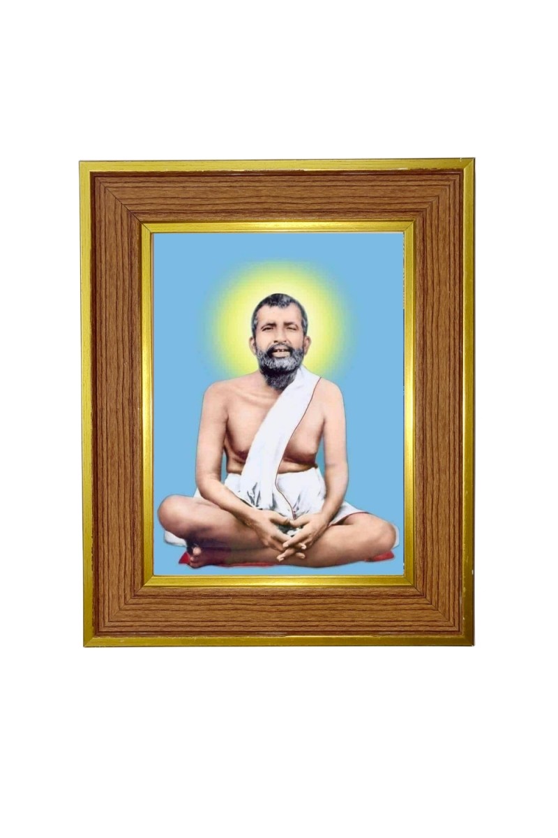 Ramkrishna Photo Frame  10x14 Inches-Brown Wooden Frame for Home , Office & Temple Decoration and Gifting