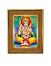 Lord hanuman Photo Frame  10x14 Inches-Brown Wooden Frame for Home , Office & Temple Decoration and Gifting