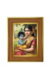 Yashoda and bal krishna Photo Frame  10x14 Inches-Brown Wooden Frame for Home , Office & Temple Decoration and Gifting