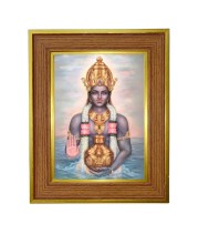 Avatar dhanvantari Photo Frame  10x14 Inches-Brown Wooden Frame for Home , Office & Temple Decoration and Gifting
