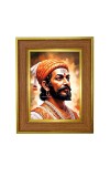 Chhatrapati Shivaji Maharaja Photo Frame  10x14 Inches-Brown Wooden Frame for Home , Office & Temple Decoration and Gifting
