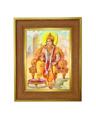 Lord Vishnu Photo Frame  10x14 Inches-Brown Wooden Frame for Home , Office & Temple Decoration and Gifting