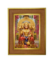 Lord bajrang bali Photo Frame  10x14 Inches-Brown Wooden Frame for Home , Office & Temple Decoration and Gifting