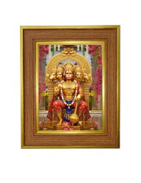 Lord bajrang bali Photo Frame  10x14 Inches-Brown Wooden Frame for Home , Office & Temple Decoration and Gifting