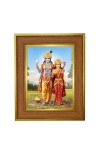 Lakshmi Narayana Photo Frame  10x14 Inches-Brown Wooden Frame for Home , Office & Temple Decoration and Gifting