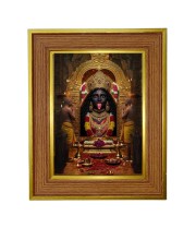  Goddess maa Kali Photo Frame  10x14 Inches-Brown Wooden Frame for Home , Office & Temple Decoration and Gifting