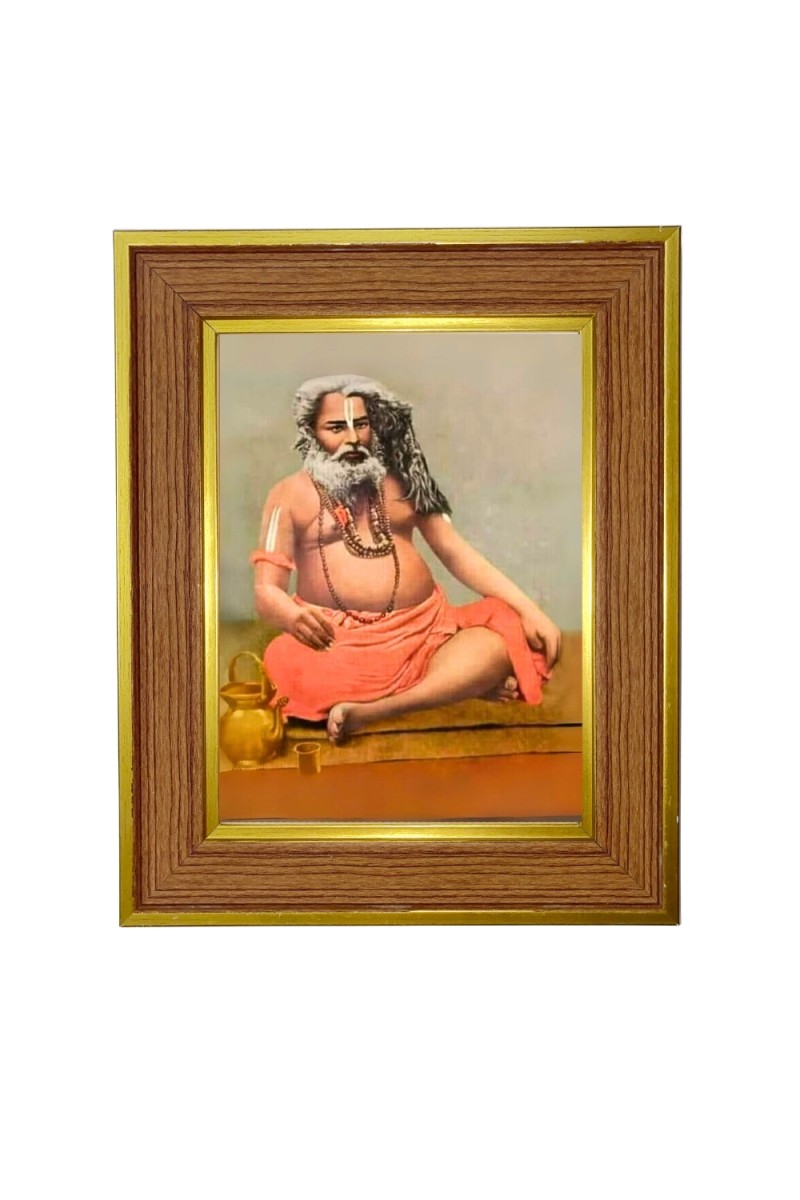 Bijoy Krishna Goswami Photo Frame  10x14 Inches-Brown Wooden Frame for Home , Office & Temple Decoration and Gifting