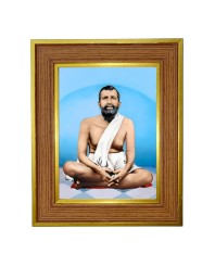Sri ramkrishna Photo Frame  10x14 Inches-Brown Wooden Frame for Home , Office & Temple Decoration and Gifting
