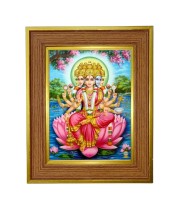 Panchmukhi lakhsmi Photo Frame  10x14 Inches-Brown Wooden Frame for Home , Office & Temple Decoration and Gifting