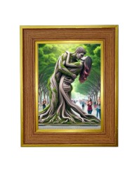 Couple nature Photo Frame  10x14 Inches-Brown Wooden Frame for Home , Office & Temple Decoration and Gifting