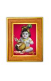  Bal Krishna Photo Frame  10x14 Inches-Brown Wooden Frame for Home , Office & Temple Decoration and Gifting
