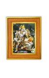 Divine radha krishna Photo Frame  10x14 Inches-Brown Wooden Frame for Home , Office & Temple Decoration and Gifting