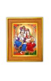 Radha krishna Photo Frame  10x14 Inches-Brown Wooden Frame for Home , Office & Temple Decoration and Gifting