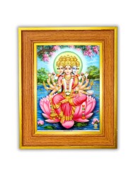 Panchmukhi lakhsmi Photo Frame  10x14 Inches-Brown Wooden Frame for Home , Office & Temple Decoration and Gifting