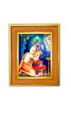 Chaitanya Mahaprabhu Photo Frame  10x14 Inches-Brown Wooden Frame for Home , Office & Temple Decoration and Gifting