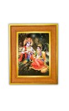 Lord Shiva, Goddess Parvati Photo Frame  10x14 Inches-Brown Wooden Frame for Home , Office & Temple Decoration and Gifting