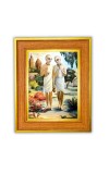 Gouranga Mahaprabhu and Nityananda Photo Frame  10x14 Inches-Brown Wooden Frame for Home , Office & Temple Decoration and Gifting