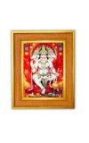 five-faced avatar of Lord Hanuman Photo Frame  10x14 Inches-Brown Wooden Frame for Home , Office & Temple Decoration and Gifting