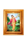 Sri Chaitanya Mahaprabhu Golden Designer Photo Frame | 10x14 Inch Religious Wall Hanging Frame for Home & Office Decoration | Hindu Deity Spiritual Gift Item