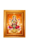 Goddess Lakshmi Golden Designer Photo Frame | 10x14 Inch Religious Wall Hanging Frame for Home & Office Decoration | Hindu Deity Spiritual Gift Item