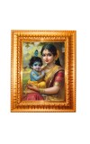 Yashoda and lord krishna Golden Designer Photo Frame | 10x14 Inch Religious Wall Hanging Frame for Home & Office Decoration | Hindu Deity Spiritual Gift Item