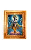 Divine krishna Golden Designer Photo Frame | 10x14 Inch Religious Wall Hanging Frame for Home & Office Decoration | Hindu Deity Spiritual Gift Item