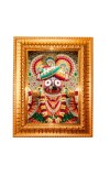 Jai jagannath Golden Designer Photo Frame | 10x14 Inch Religious Wall Hanging Frame for Home & Office Decoration | Hindu Deity Spiritual Gift Item