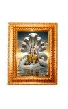  Lord Vishnu Golden Designer Photo Frame | 10x14 Inch Religious Wall Hanging Frame for Home & Office Decoration | Hindu Deity Spiritual Gift Item