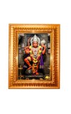 Lord hanuman Golden Designer Photo Frame | 10x14 Inch Religious Wall Hanging Frame for Home & Office Decoration | Hindu Deity Spiritual Gift Item