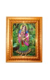 Shree Radha Golden Designer Photo Frame | 10x14 Inch Religious Wall Hanging Frame for Home & Office Decoration | Hindu Deity Spiritual Gift Item