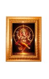 Divine ganesha Golden Designer Photo Frame | 10x14 Inch Religious Wall Hanging Frame for Home & Office Decoration | Hindu Deity Spiritual Gift Item