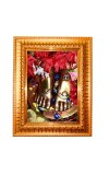 Goddess Kali Golden Designer Photo Frame | 10x14 Inch Religious Wall Hanging Frame for Home & Office Decoration | Hindu Deity Spiritual Gift Item