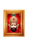 Khatu Shyam Ji Golden Designer Photo Frame | 10x14 Inch Religious Wall Hanging Frame for Home & Office Decoration | Hindu Deity Spiritual Gift Item