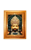 Khatu Shyam Ji Golden Designer Photo Frame | 10x14 Inch Religious Wall Hanging Frame for Home & Office Decoration | Hindu Deity Spiritual Gift Item