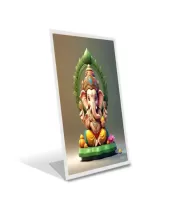 Car Desk/Table Top Ganupati Bappa Acrylic L-Style Photo Stand - 2.5x3.5 Inches, Compact And Stylish Spiritual Display (F6654)