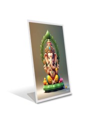 Car Desk/Table Top Ganupati Bappa Acrylic L-Style Photo Stand - 2.5x3.5 Inches, Compact and Stylish Spiritual Display