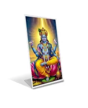 Car Desk/Table Top Lord Vishnu Acrylic L-Style Photo Stand - 2.5x3.5 Inches, Compact And Stylish Spiritual Display (F6663)