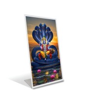 Car Desk/Table Top Lord vishnu Acrylic L-Style Photo Stand - 2.5x3.5 Inches, Compact and Stylish Spiritual Display