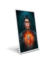 Car Desk/Table Top Jai Bajrang Bali Acrylic L-Style Photo Stand - 2.5x3.5 Inches, Compact And Stylish Spiritual Display (F6665)
