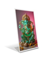 Car Desk/Table Top Lord Ganesha Acrylic L-Style Photo Stand - 2.5x3.5 Inches, Compact and Stylish Spiritual Display