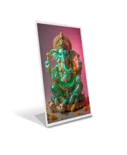 Car Desk/Table Top Lord Ganesha Acrylic L-Style Photo Stand - 2.5x3.5 Inches, Compact And Stylish Spiritual Display (F6656)
