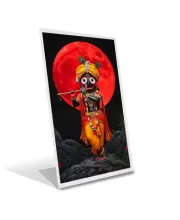 Car Desk/Table Top Jai  Jagannath Acrylic L-Style Photo Stand - 2.5x3.5 Inches, Compact And Stylish Spiritual Display (F6658)
