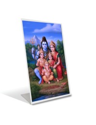 Car Desk/Table Top Shiva Pariwar Acrylic L-Style Photo Stand - 2.5x3.5 Inches, Compact and Stylish Spiritual Display