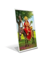 Car Desk/Table Top Jay Maa Sheetla Acrylic L-Style Photo Stand - 2.5x3.5 Inches, Compact And Stylish Spiritual Display (F6670)