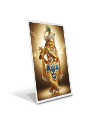 Car Desk/Table Top Divine Krishna Acrylic L-Style Photo Stand - 2.5x3.5 Inches, Compact and Stylish Spiritual Display