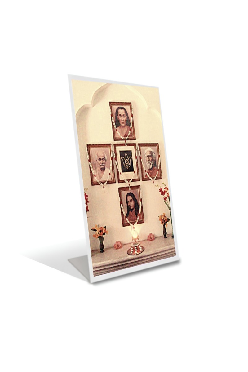 Car Desk/Table Top Kriya Yoga,  Paramahansa Yogananda  Acrylic L-Style Photo Stand - 2.5x3.5 Inches, Compact and Stylish Spiritual Display
