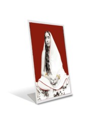 Car Desk/Table Top Shree Sarada Maa Acrylic L-Style Photo Stand - 2.5x3.5 Inches, Compact and Stylish Spiritual Display