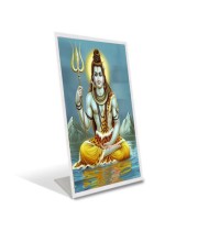 Car Desk/Table Top Lord Shiva Acrylic L-Style Photo Stand - 2.5x3.5 Inches, Compact and Stylish Spiritual Display