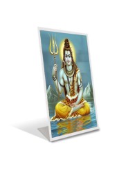 Car Desk/Table Top Lord Shiva Acrylic L-Style Photo Stand - 2.5x3.5 Inches, Compact and Stylish Spiritual Display